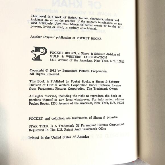 Star Trek II: The Wrath of Khan (1982 Hardcover) by Vonda N. McIntyre – Vintage - Picture 6 of 8
